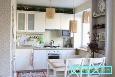 Majhne kuhinje v majhnih apartmajih - notranje oblikovanje na fotografiji