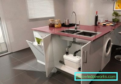 Kabinet za umivalnik v kuhinji